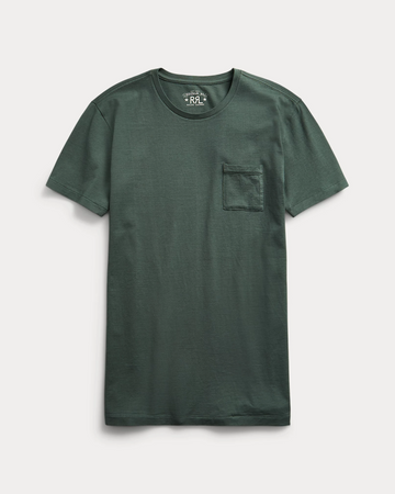 Double RL - Short-Sleeve Garment-Dyed Crewneck T-Shirt W/ Pocket - Green