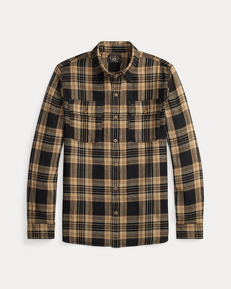 Double RL - Long-Sleeve Cotton/Linen Greyson Workshirt - RL-803