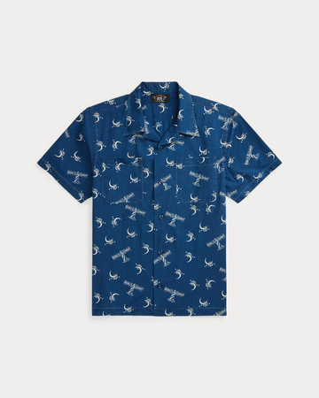 Double RL - Short-Sleeve Marshall Embroidered Camp Shirt - Indigo/Multi