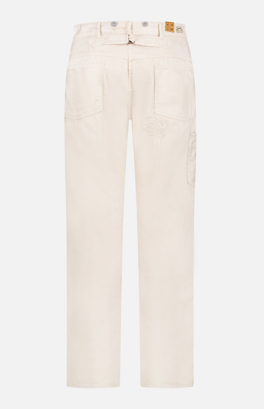 Ralph Lauren - Cotton/Linen Twill Dempsey Buckleback Carpenter Pant - Destroy And Repaired Creme