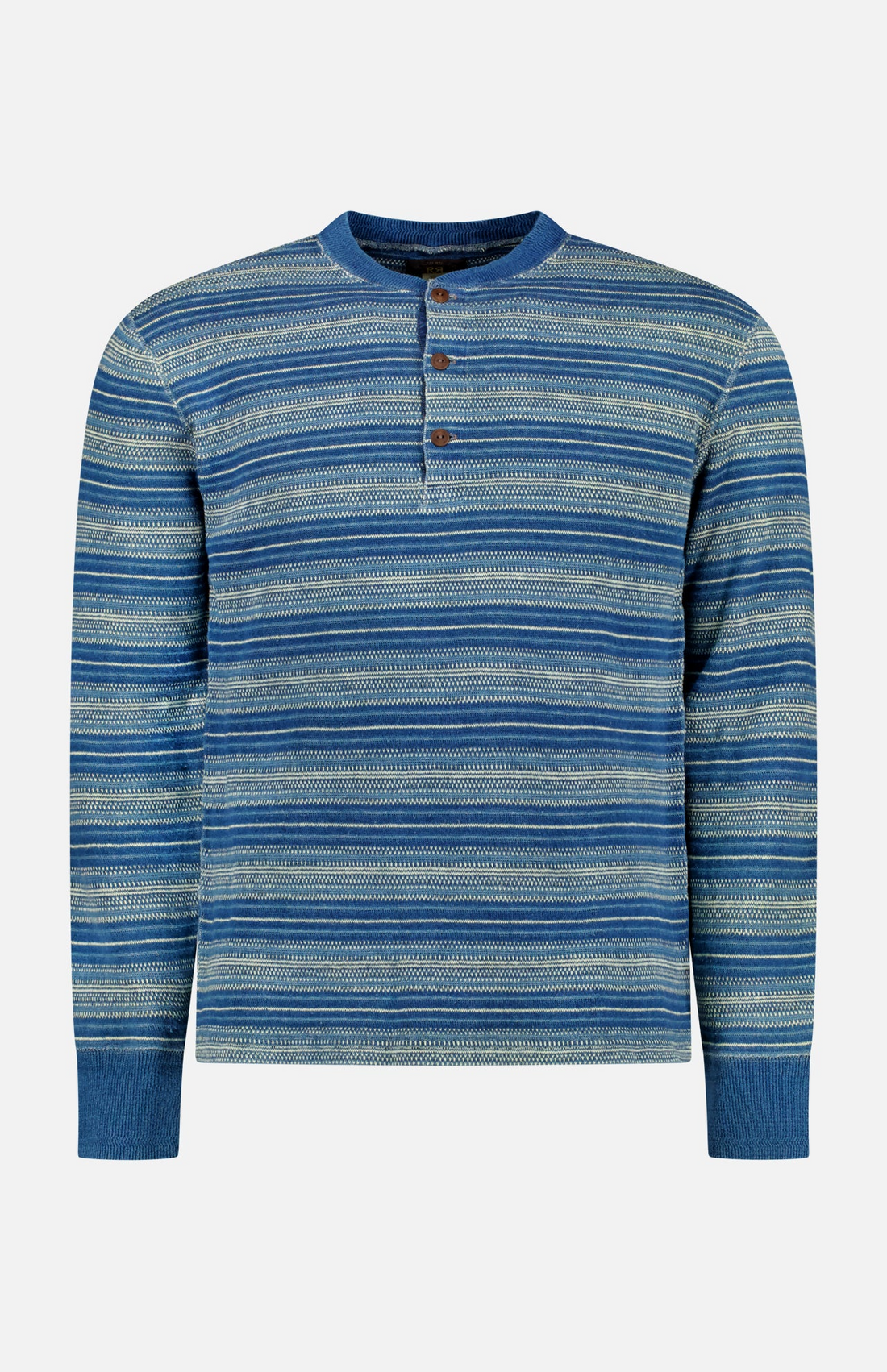 Ralph Lauren - Long-Sleeve Cotton Knit Archie Henley T-shirt - Indigo Multi