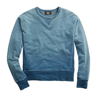 Double RL - Indigo French Terry Sweatshirt in Washed Blue Indigo