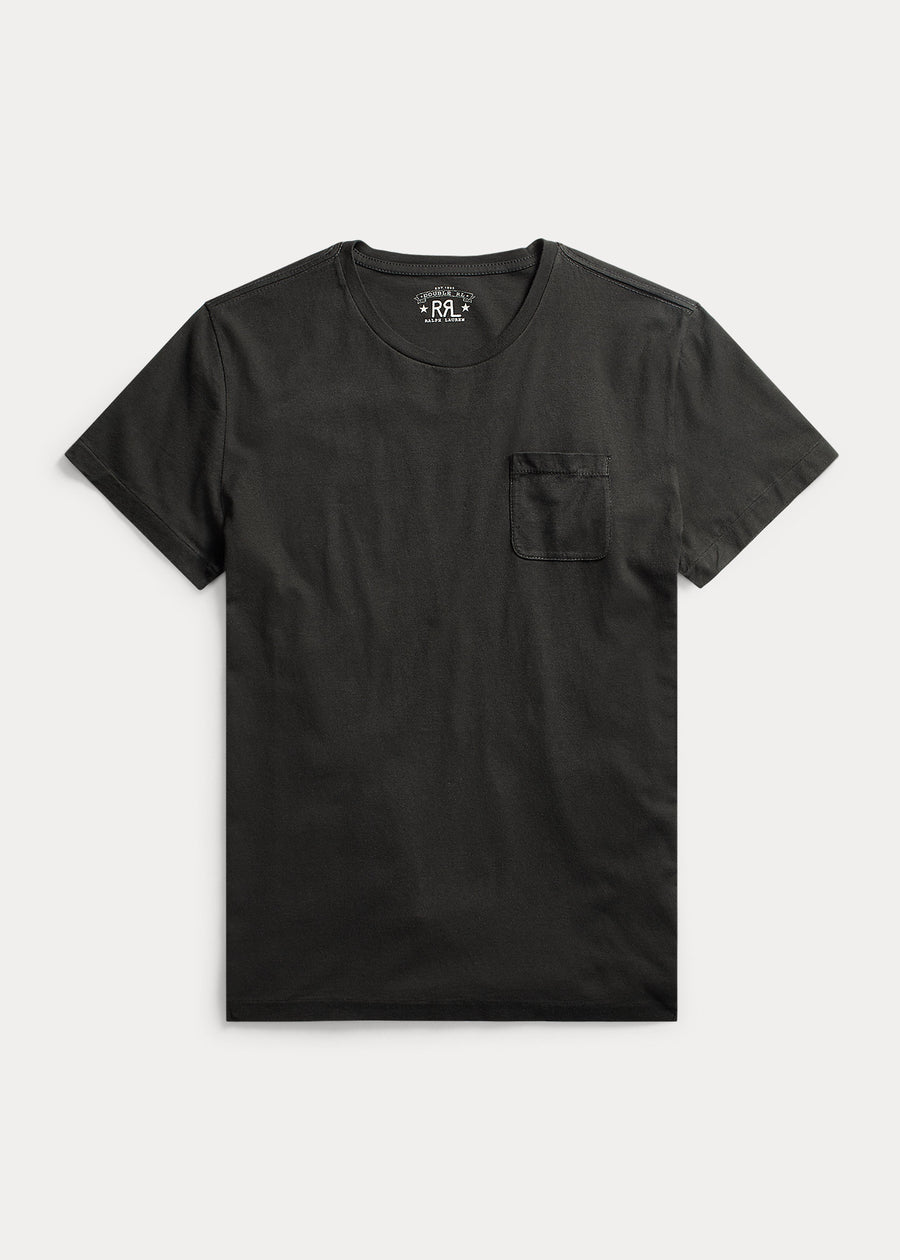 Double RL - Jersey Pocket T-Shirt in Faded Black Canvas