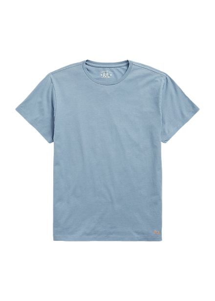Double RL - Garment Dyed Crewneck T-Shirt in Slate Blue