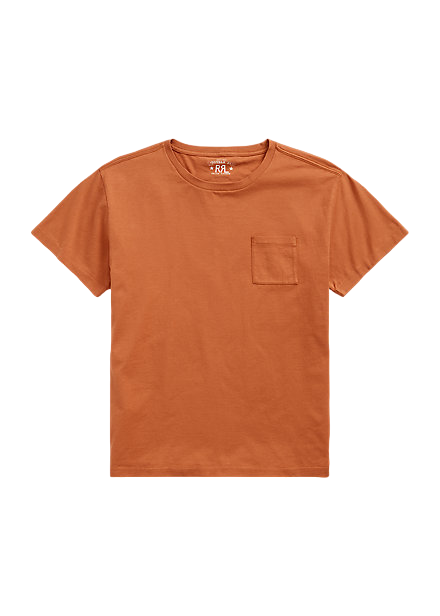 Double RL - Orange Garment-Dyed Pocket T-Shirt