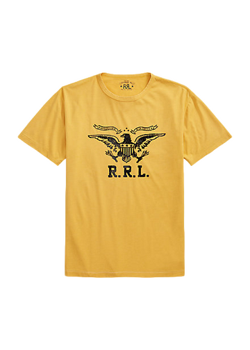 Double RL - Logo Jersey T-Shirt in Vintage Gold