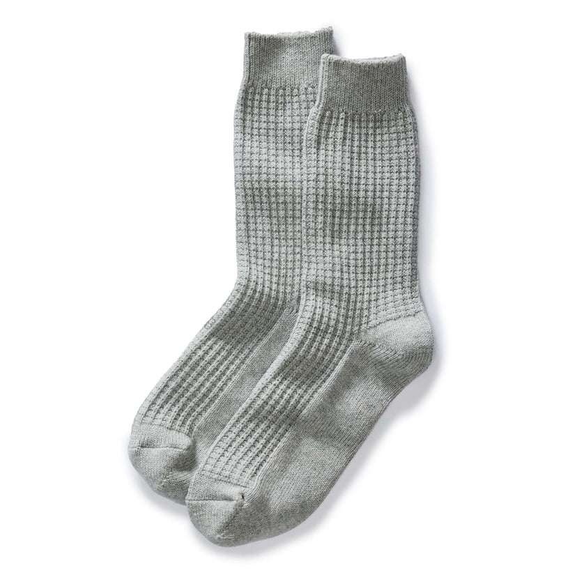 Taylor Stitch - The Waffle Sock in Heather Grey