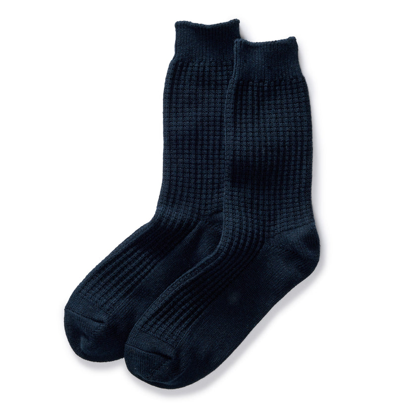 Taylor Stitch - The Waffle Sock in Dark Navy