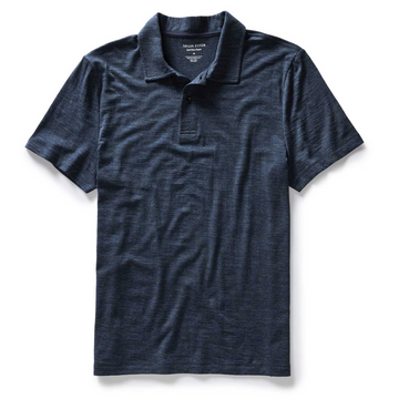 Taylor Stitch - The Merino Polo in Heather Navy