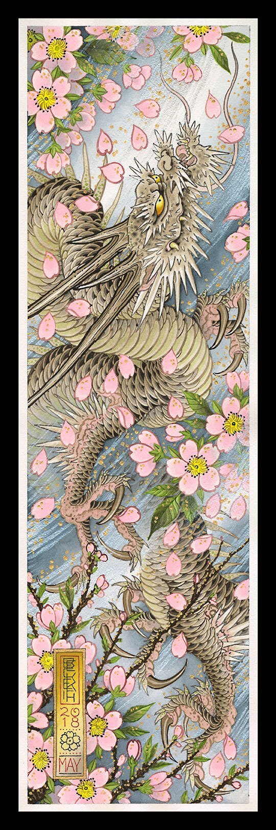 Print Spring Triptych Dragon by Matt Beckerich