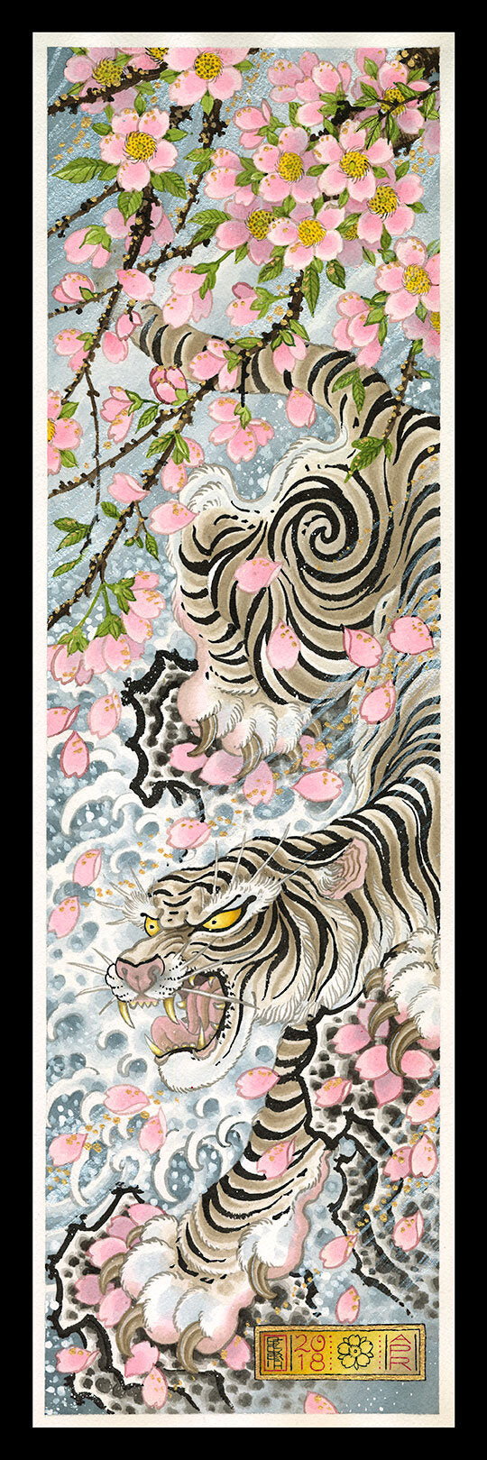 Print Spring Triptych Tiger by Matt Beckerich