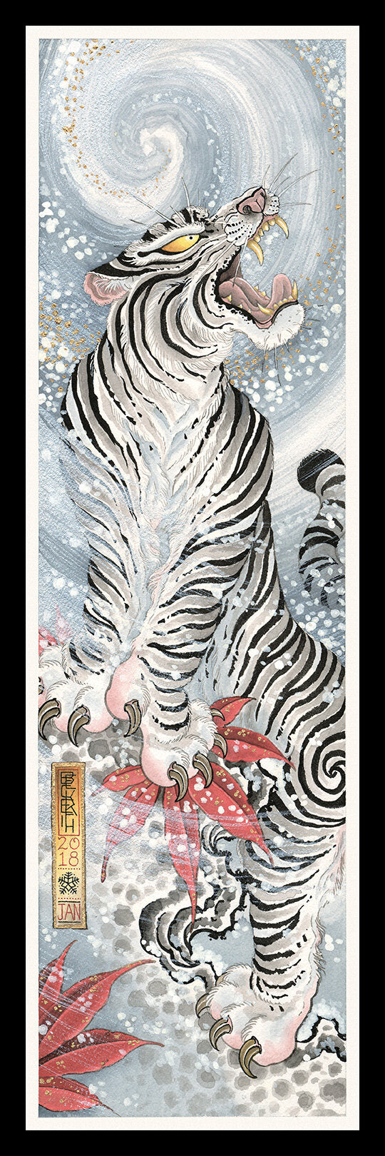 Print Winter Triptych Tiger by Matt Beckerich