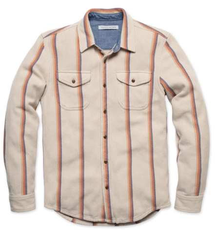 Outerknown - Blanket Shirt in Wheat Tecate Stripe