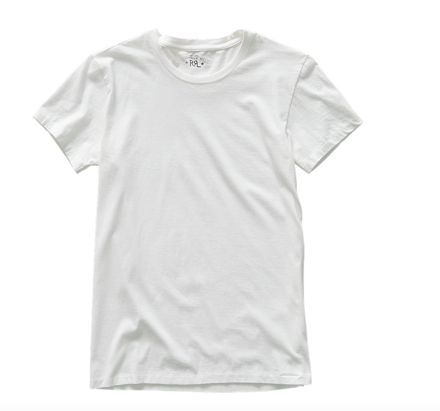 Double RL - Cotton Jersey Crewneck T-Shirt in White