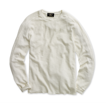 Double RL - Textured Crewneck in Paper White