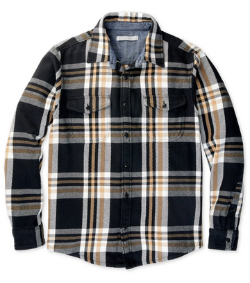 Outerknown - Blanket Shirt in Pitch Black Cabin Plaid